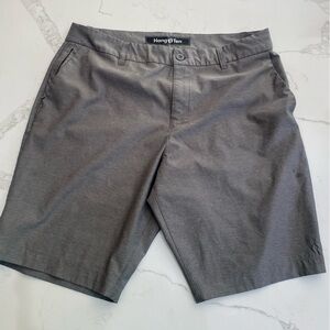 Hang Ten Shorts Mens 34 Gray Stripe Casual Chino Performance Lightweight Golf